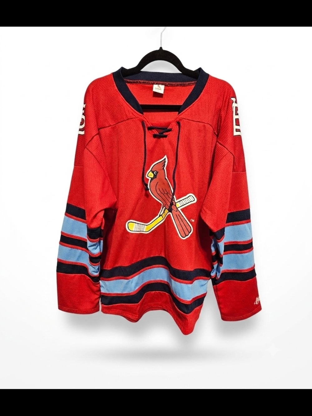 ST LOUIS CARDINALS HOCKEY JERSEY MENS X LARGE RED LACE UP VINTAGE STYLE NHL